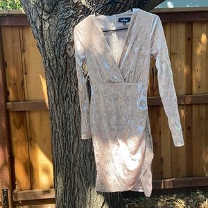 Velvet nude dress